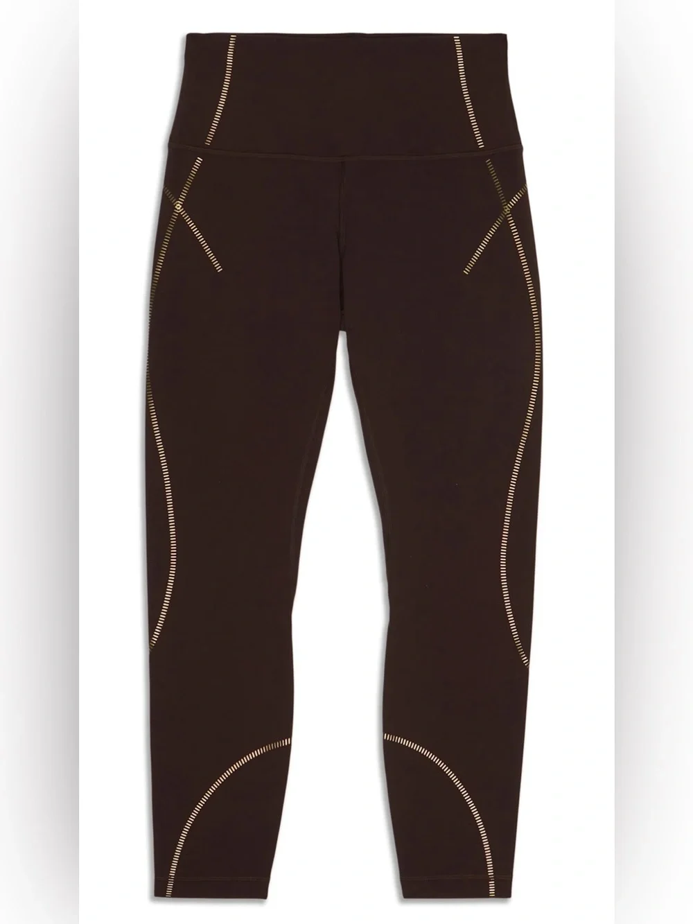 lululemon athletica French Press Align Gold Embossed Cropped Leggings NWOT